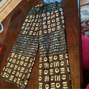 Cotton Black and Blue Straight Leg Trousers